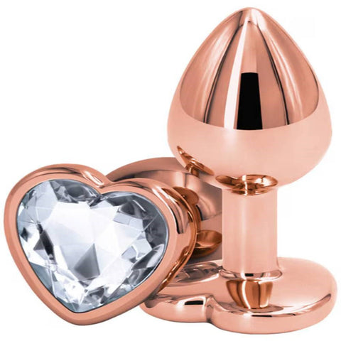 Rear Assets Rose Gold Heart Small Anal Plug - Butt Plugs