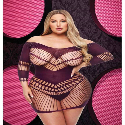 Bling Bling Halter Dress Q ENV Purple by Xgen Products - Teddies and Bodysuits