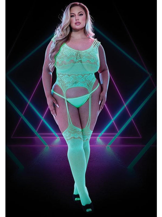 Lapdance Lingerie Glow In The Dark Bodystocking Queen