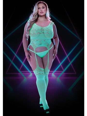 Lapdance Glow In The Dark Bodystocking Q Body Stocking - Body Stockings