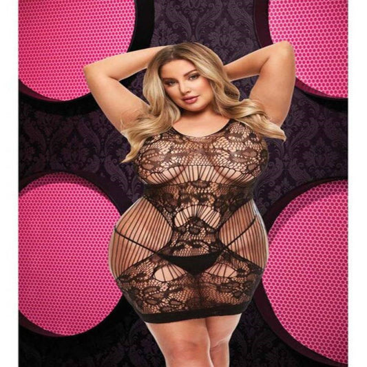 Lapdance Lingerie Lace Cut Out Womens Mini Dress Black