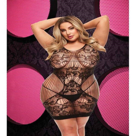 Lapdance Lingerie Lace Cut Out Mini Dress by Xgen Products - Body Stockings