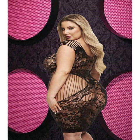 Lapdance Lingerie Lace Cut Out Mini Dress by Xgen Products - Body Stockings