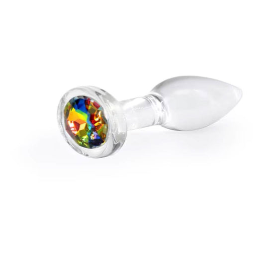 NS Novelties Crystal Desires Rainbow Gem Glass Butt Plug