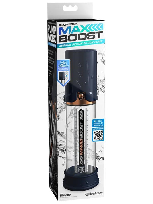 Pipedream Pump Worx Max Boost Penis Pump Blue