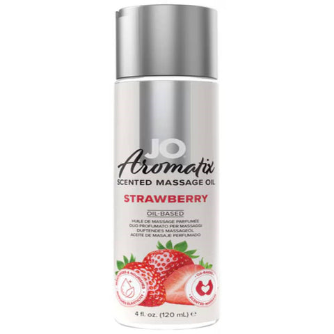 JO Aromatix Strawberry Massage 4 floz Lubricant - Massage Oils and Lubricants
