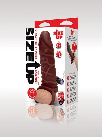 Size Up. Penis Extender With Ball Loop Dark - Penis Sleeves and Extenders