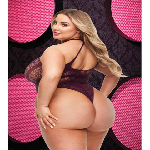 CRISS CROSS LACE TEDDY Q ENV Purple by Xgen Products - Teddies and Bodysuits