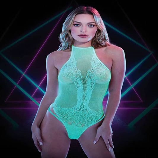 Lapdance Lingerie Glow In The Dark Womens Sheer Teddy