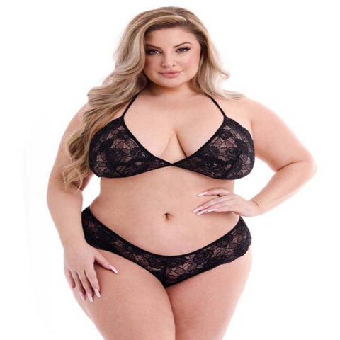 2Pc Eco Bra and Panty Set Black by Baci Lingerie - Bras and Bra Sets
