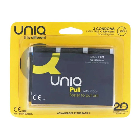 Uniq Pull Non Latex Condoms 3 Pack by Glyde Healthcare - Condoms