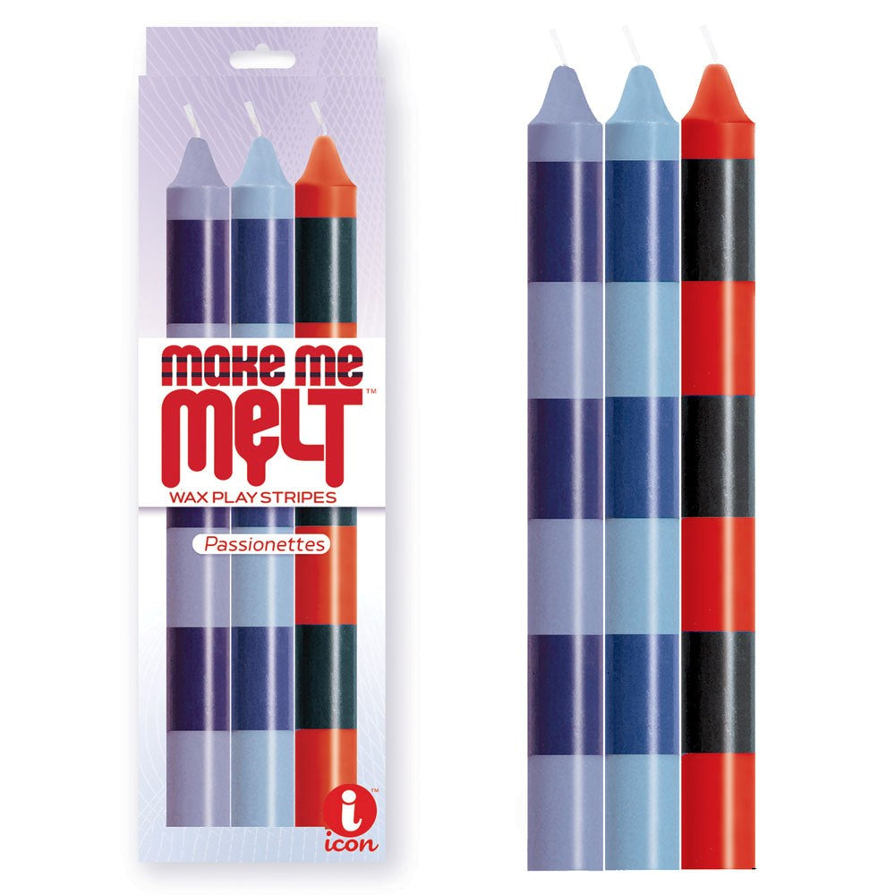 Icon Brands The 9's Make Me Melt Drip Candles 3 Pack Passionettes - Bath and Intimate Fragrances