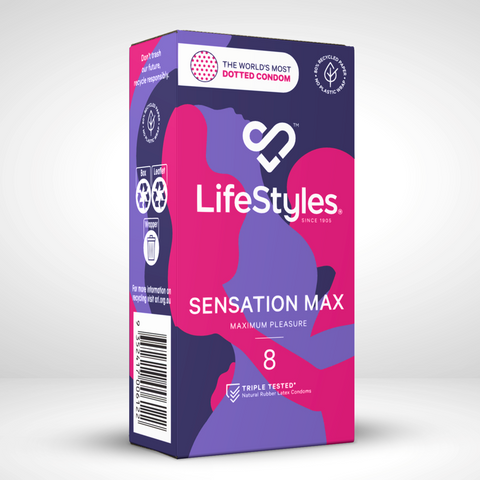 Sensation Max Studded Texture 8's Condom by Ansell - Condoms