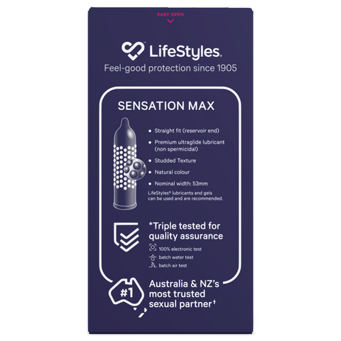 Sensation Max Studded Texture 8's Condom by Ansell - Condoms