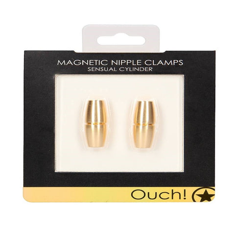 Sensual Cylinder Magnetic Nipple Clamps by Shots Toys - Nipple and Clit Clamps