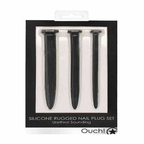 Silicone Rugged Nail Urethral Sounding Plug Set - Urethral Sounds