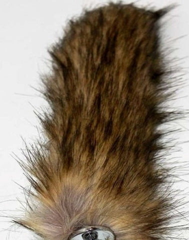 Black Blonde Silver Ribbed Fox Tail Butt Plug - Steel Sex Toys