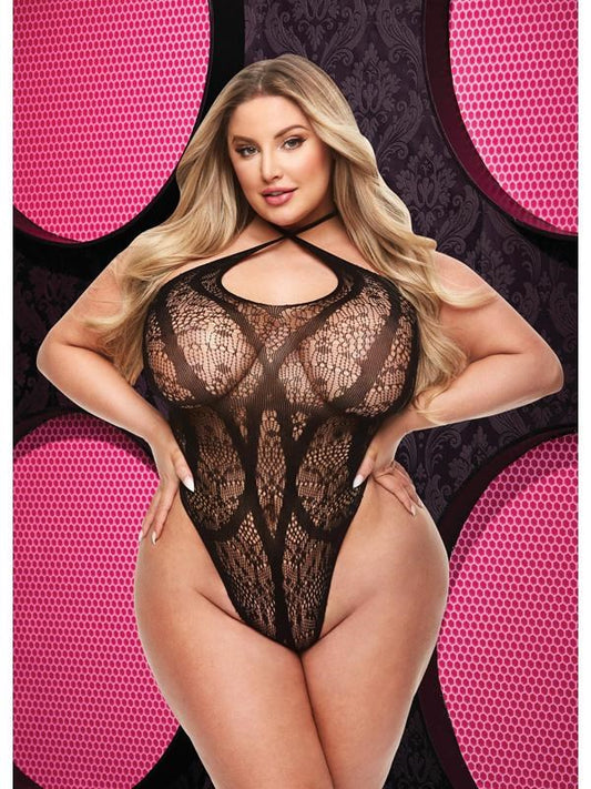 Lapdance Lingerie Criss Cross Lace Teddy Queen Black