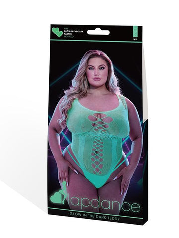 Lapdance Glow In The Dark High-Cut Teddy Q - Teddies and Bodysuits