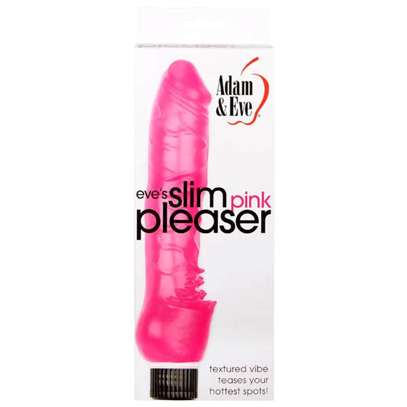 Adam and Eve Eve's Slim Pink Pleaser Vibrating Dildo 8 Inch - Vibrating Dildos
