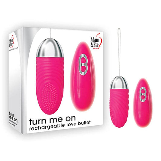 Adam and Eve Turn Me On Rechargeable Bullet Vibrator With Remote Pink