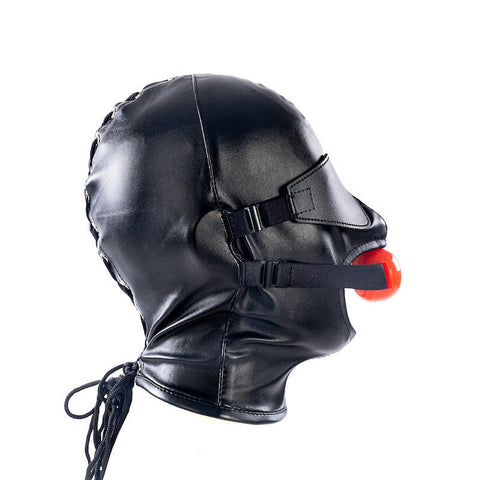 BDSM Play Hood With Blindfold And Mouth Gag by BDStyle - Bondage Hoods