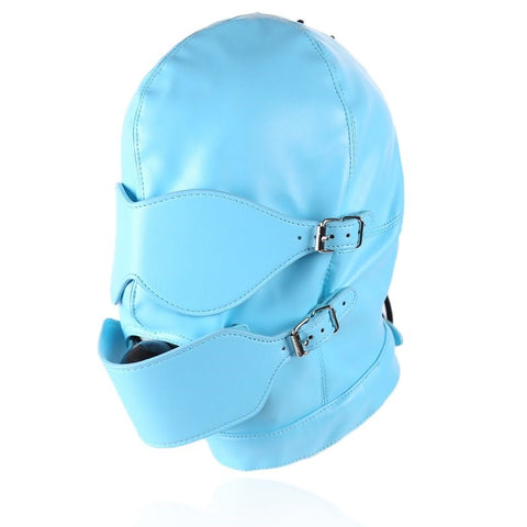 Full Mask Eyes & Mouth Hood Leather by BDStyle - Blindfolds And Masks