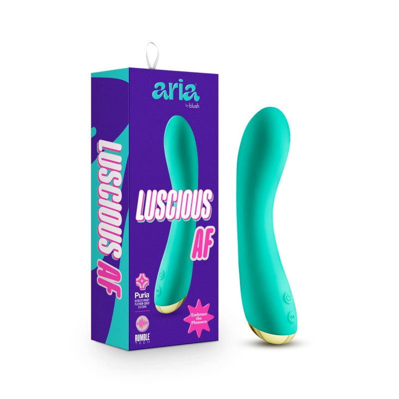 Blush Novelties Aria Luscious AF USB Rechargeable G Spot Vibrator Teal - G-Spot Vibrators
