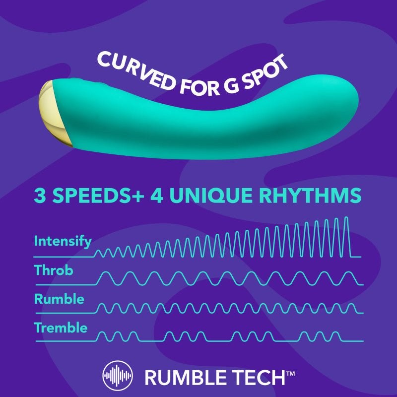 Blush Novelties Aria Luscious AF USB Rechargeable G Spot Vibrator Teal - G-Spot Vibrators