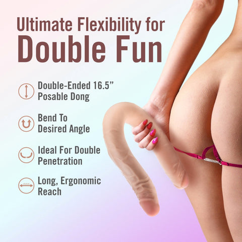 Dr. Skin Plus Posable Double Dong by Blush Novelties - Double Ender
