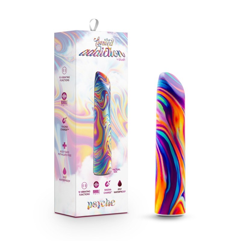 Blush Novelties Limited Addiction Psyche Power Vibe USB Rechargeable Bullet Rainbow - Bullet Vibrators