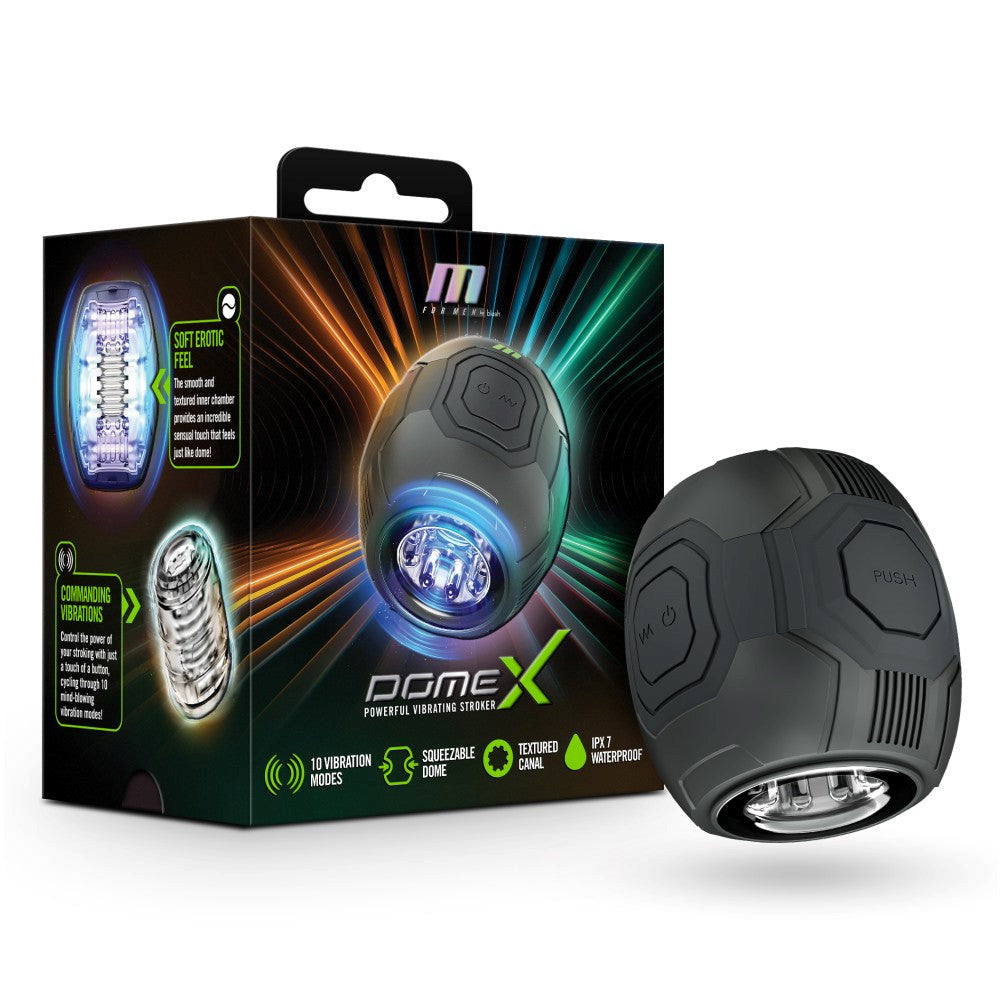 Blush Novelties M For Men Dome X USB Rechargeable Vibrating Male Pleasure Stroker - Masturbators and Strokers