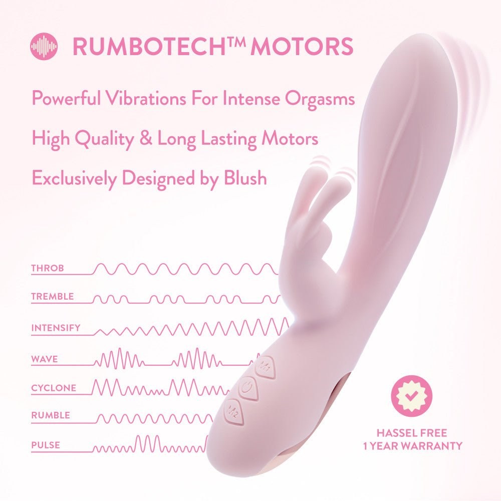 Blush Novelties Morgan USB Rechargeable Rabbit Vibrator Pink - Rabbit Vibrators