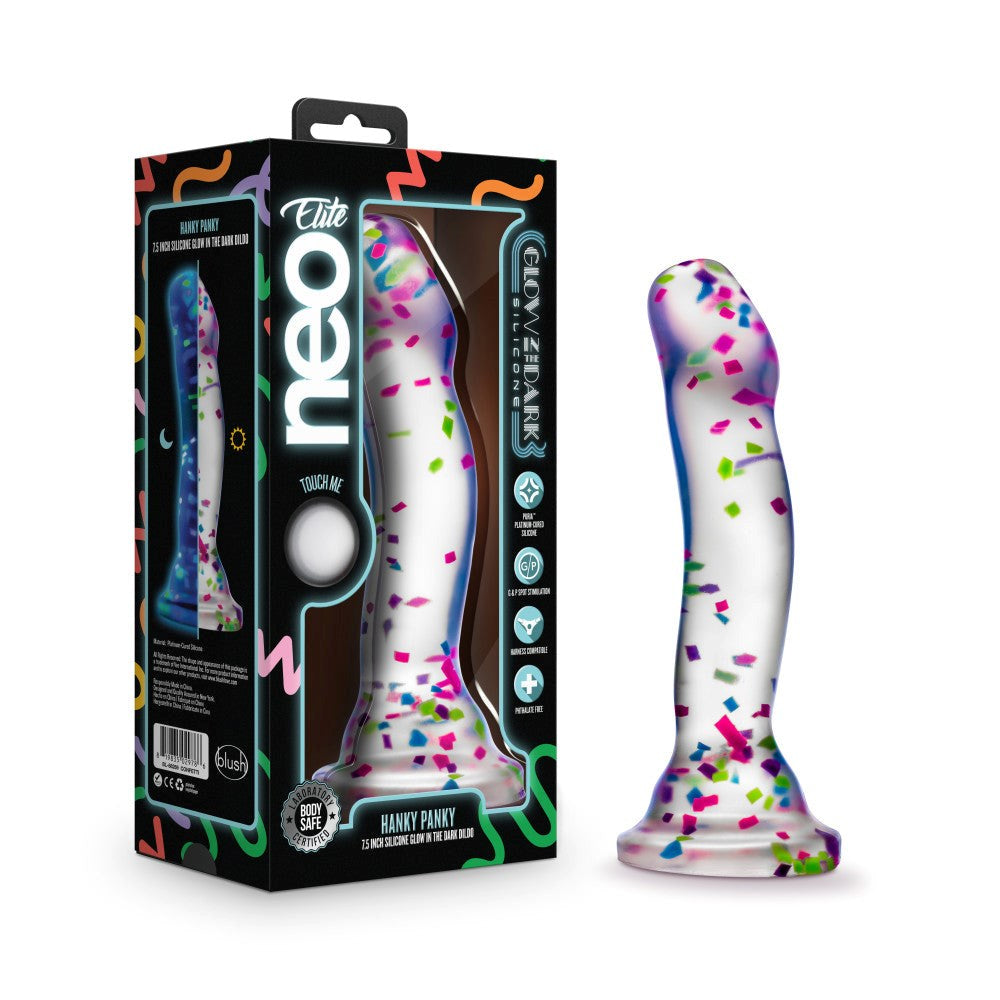 Blush Novelties Neo Elite Glow Hanky Panky Realistic Dong 19cm - Realistic Dildos