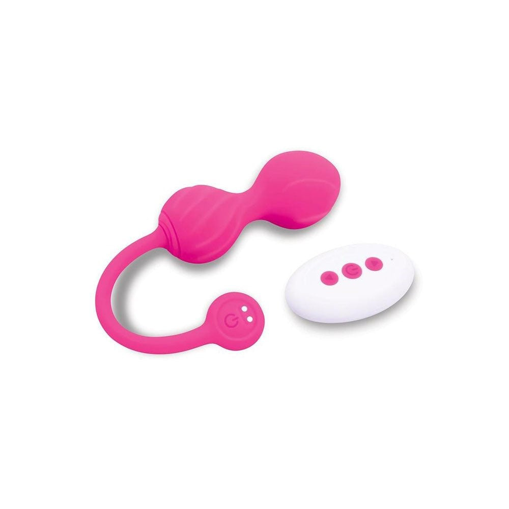 Bodywand Squeeze Remote-Control Rechargeable Weighted Kegel Balls with Remote Pink - Love Eggs and Kegel Exercisers