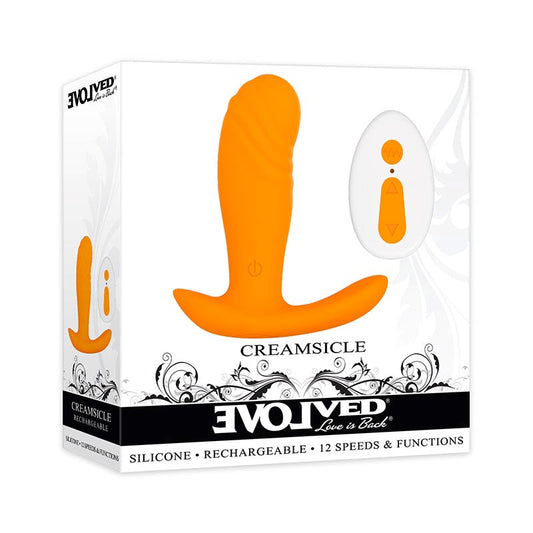 Evolved Creamsicle USB Rechargeable Stimulator with Wireless Remote Orange