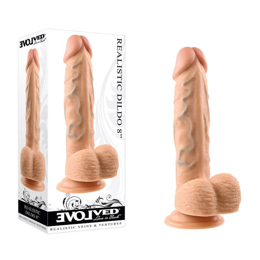 Evolved Realistic Dildo With Textured Balls Flesh 21cm