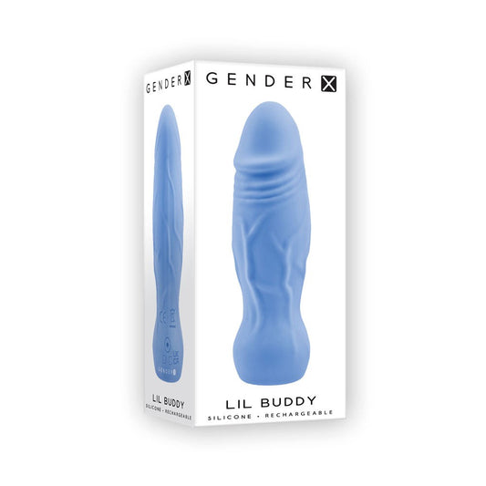 Gender X LIL BUDDY Pocke Size Silicone Vibrator Light Blue