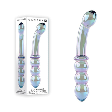 Gender X LUSTROUS GALAXY WAND Violet Glass Double Ended - Glass Sex Toys