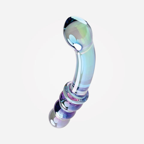 Gender X LUSTROUS GALAXY WAND Violet Glass Double Ended - Glass Sex Toys