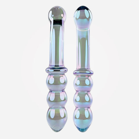 Gender X LUSTROUS GALAXY WAND Violet Glass Double Ended - Glass Sex Toys