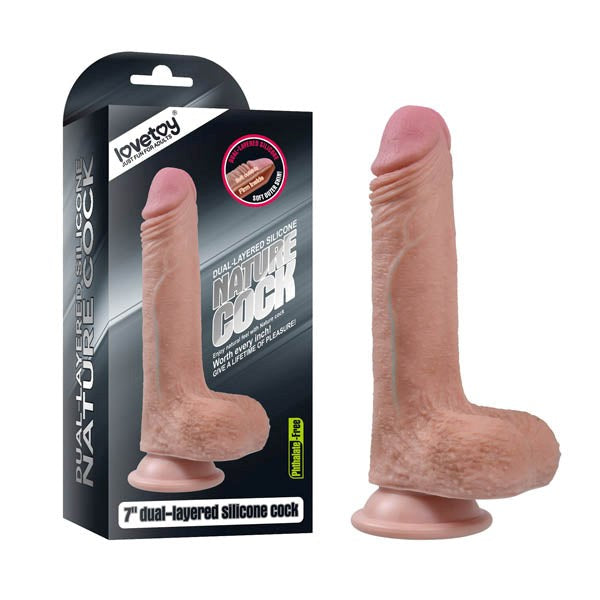 Lovetoy Nature Cock Realistic Dildo Flesh 17.8cm - Realistic Dildos