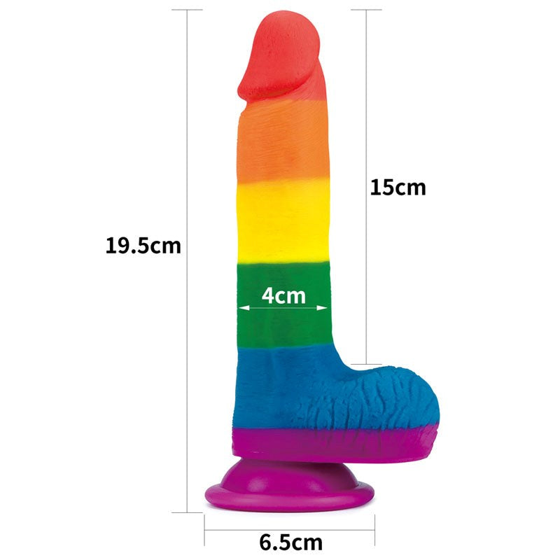 Lovetoy Prider 19 cm Realistic Dong Rainbow - Realistic Dildos