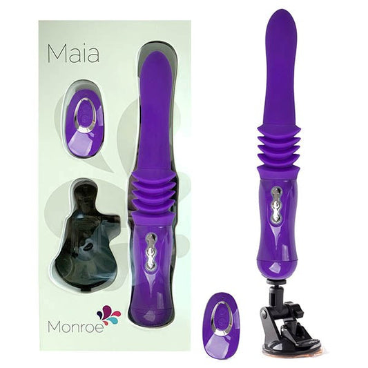 Maia Monroe USB Rechargeable Thrusting Remote Control Vibrator Purple