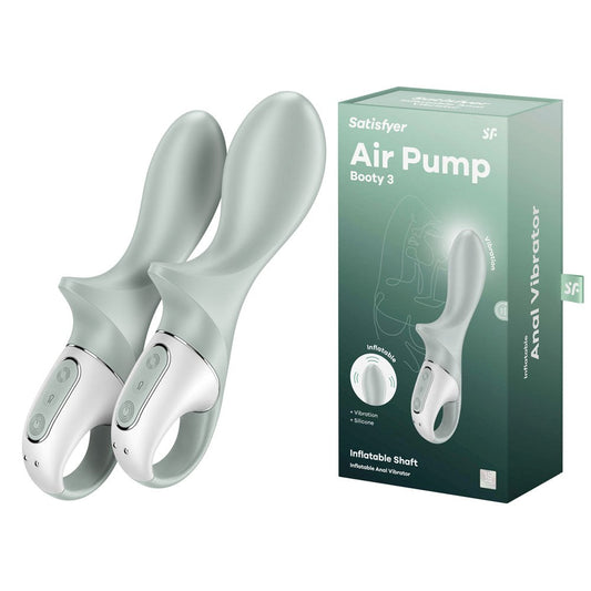 Satisfyer Air Pump Booty 3 Rechargeable Inflatable Anal Vibrator Grey