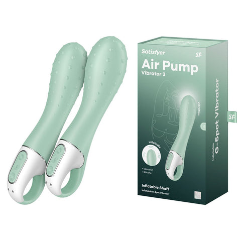 Air Pump 3 Mint Inflatable G-Spot Vibrator by Satisfyer - G-Spot Vibrators