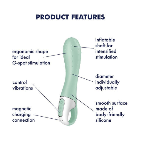 Air Pump 3 Mint Inflatable G-Spot Vibrator by Satisfyer - G-Spot Vibrators
