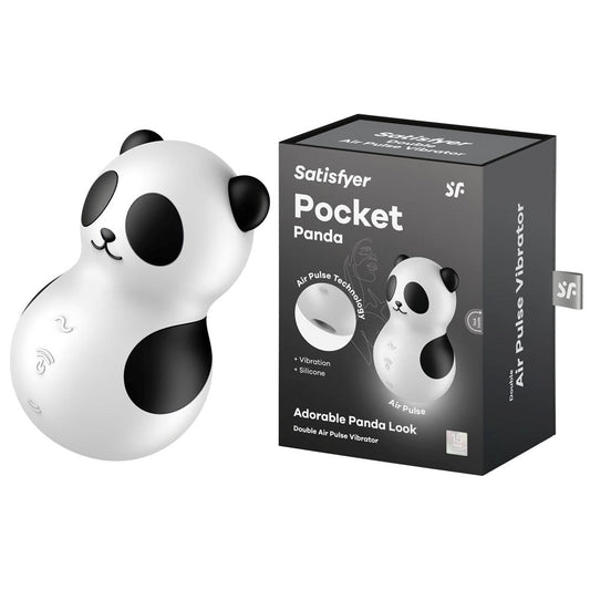 Satisfyer Pocket Panda USB Rechargeable Air Pulse Massager Black