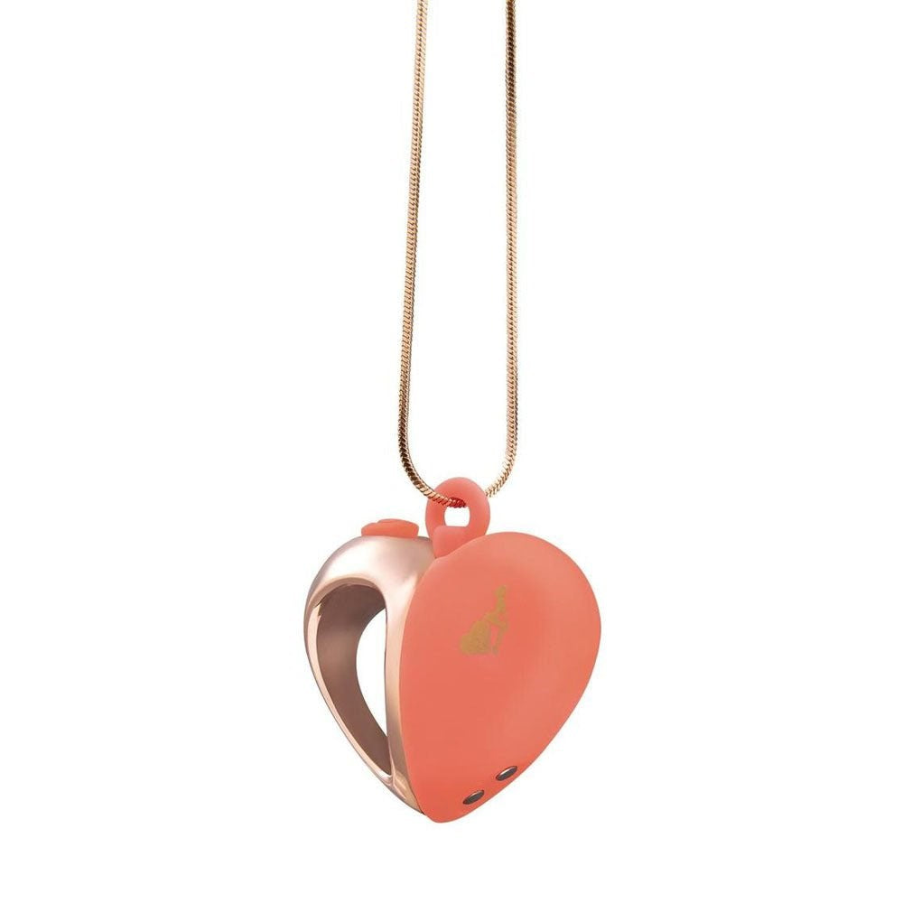 Secret Kisses LAPDANCE Heart Pendant Wearable Necklace Vibrator Pink/Rose Gold - Personal Massagers