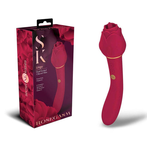 Secret Kisses ROSEGASM LINGO Dual Vibrator - Clit Ticklers and Pulsators